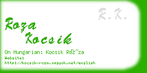 roza kocsik business card